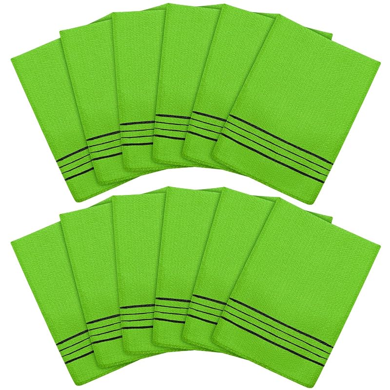 Tatuo 12 Unidades de Luvas Esfoliantes Coreanas para Banho, Verde, 20,32 x 13,97 cm
