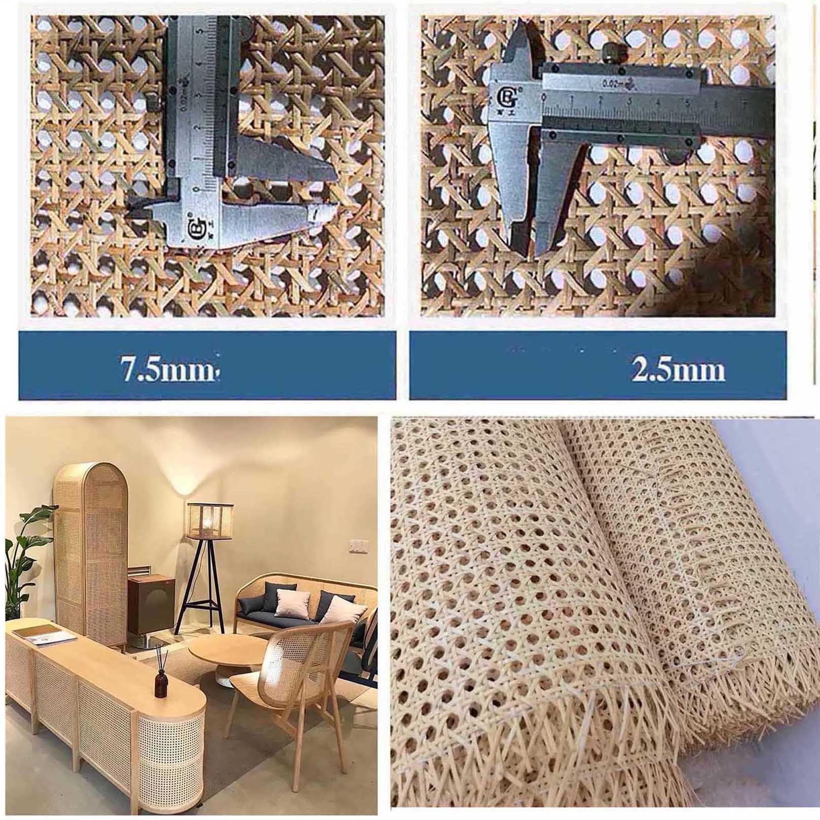 Foglio in Tessuto di Canna Naturale, Rotolo in Rattan, Mobili in Rattan, Materiale in Rattan Naturale, Decorazione Domestica, Canna Intrecciata, for Tavolo Armadio Fai da Te 45 55 60 80 Cm (Size : 45