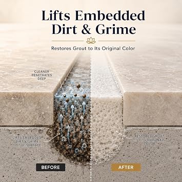 GEODE Natural Stone Grout Cleaner for tile floors - non-damaging, deep cleaner safe for Marble, Limestone, Travertine, Ceramic - Industrial Strength Tile, Stain Remover, Powerful Formula (32 oz.)
