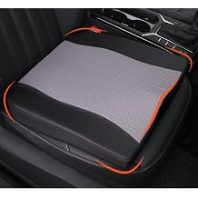 Lofty Aim Car Seat Cushion, Comfort Memory Foam Car Cushions for Driving - Sciatica & Lower Back Pain Relief, Driver Seat Pillow for Auto, Office Chair, Wheelchair - Black&Gray