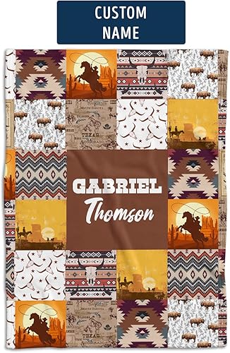 Miniatura 59 de Manta de bebé occidental, mantas de bebé personalizadas para niños, manta de vaquero para niños y niñas, manta de felpa personalizada con nombre