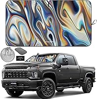 Vista 63 de Autoamerics Parasol de Parabrisas de Una Pieza - Parasol Cromado Líquido Plegable para Ventana Delantera de Auto para Carros SUV Camión - Protector