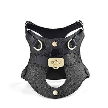 pawdea♡正装風ブラックレザーハーネス＊Mサイズ Amazon | pawdea正装風本革ハーネス 柔らかい牛革 レザー