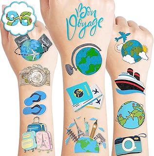 26 Adventure Tattoo Ideas for Thrill Seekers 84 Travel Temporary Tattoos Bon Voyage Birthday Party Supplies Favors Decor...