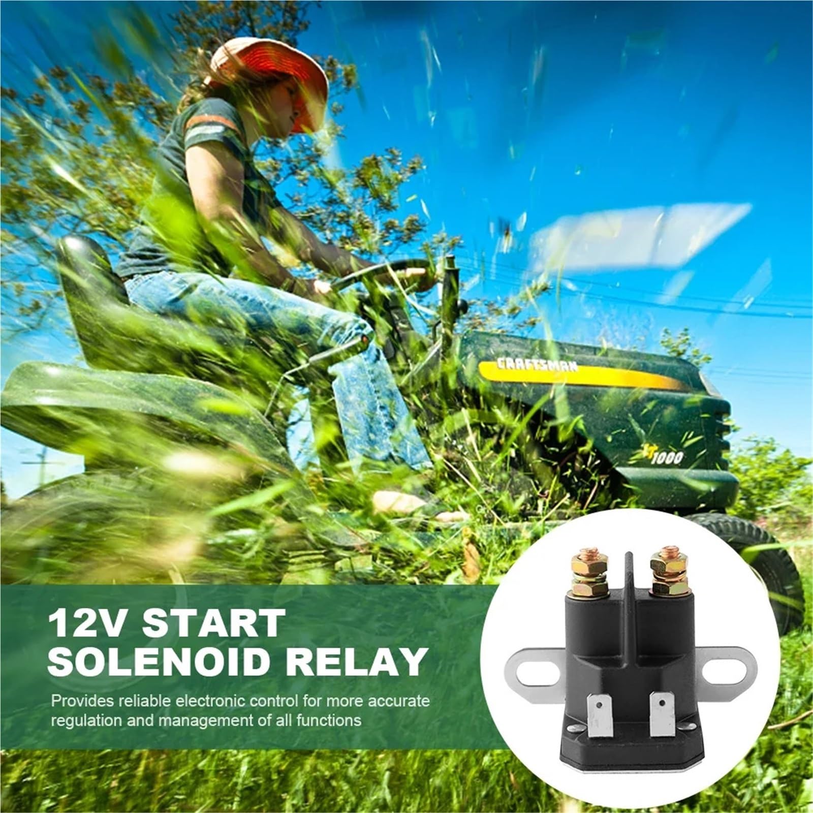 Relé de solenoide Arranque for cortacésped 12 V, 725-04439A, 1134-2962-01, aleación Zinc 33-335, for Tractor, lancha motora