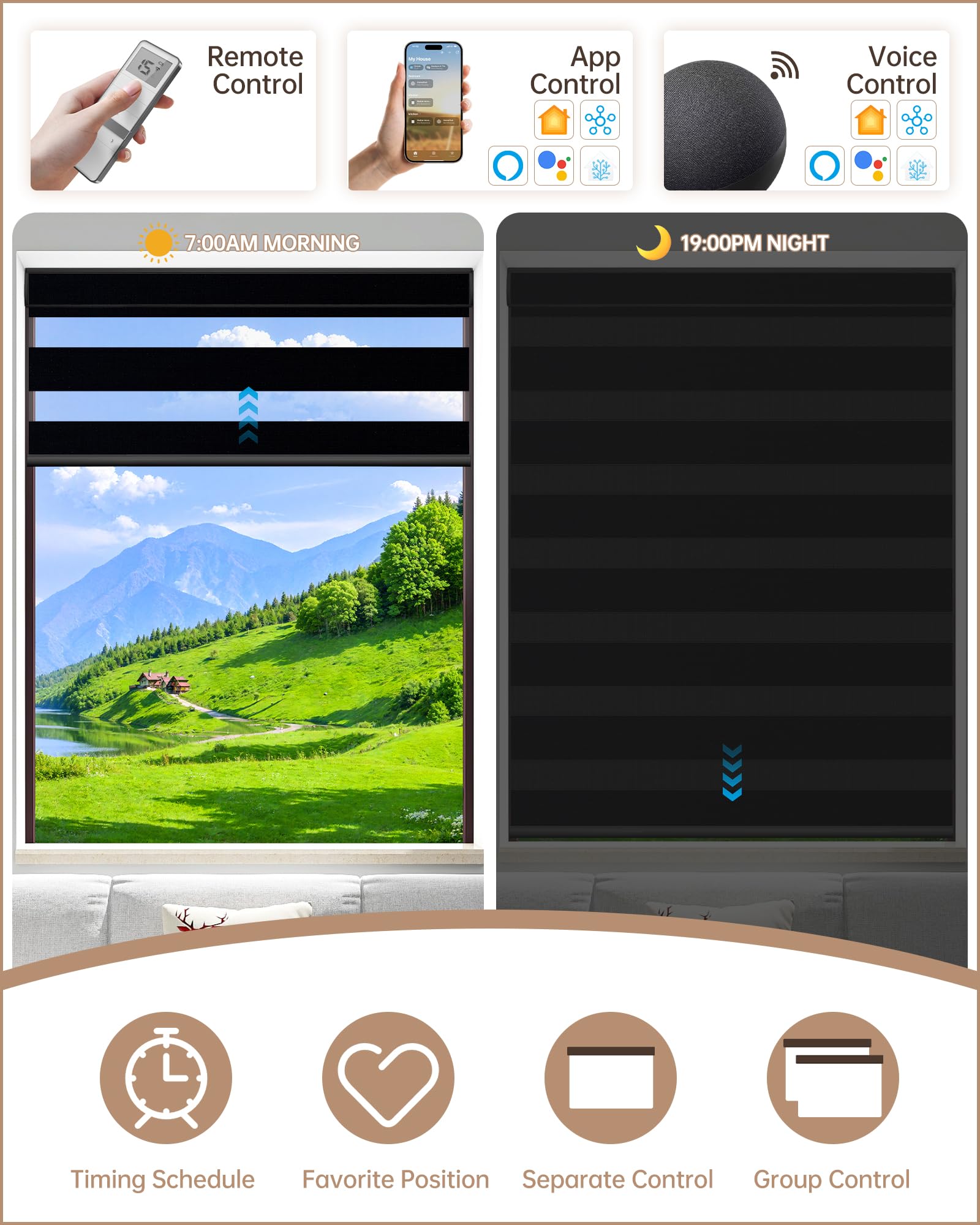 Kincmo Motorized Blinds with Remote, APP, Voice Control - 100% Blackout product image 23