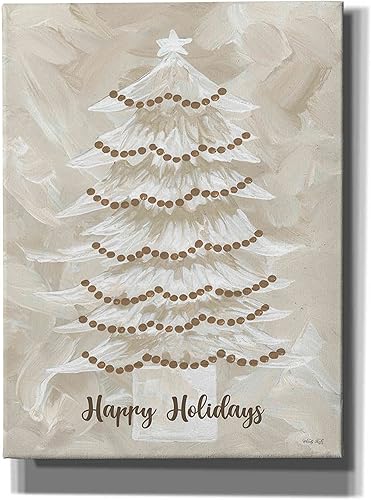 Epic Graffiti 'Winter Whisper Happy Holidays Tree' by Cindy Jacobs, Canvas Wall Art, 12"x16"