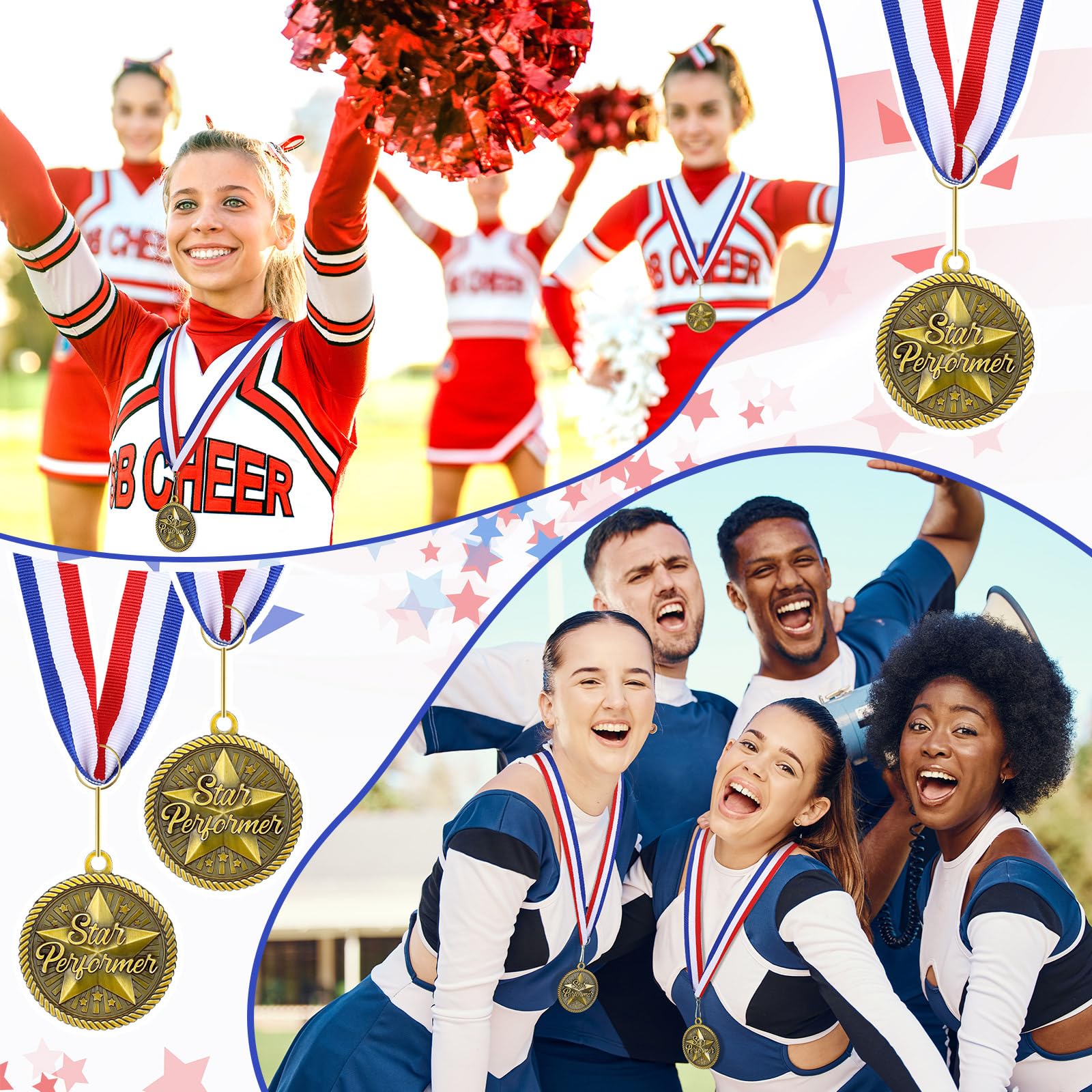 30 medallas de premio a granel de 2 pulgadas con cintas para el cuello, oro antiguo con grabado, trofeo, premios de regalo para los amantes de los libros de competiciones escolásticas