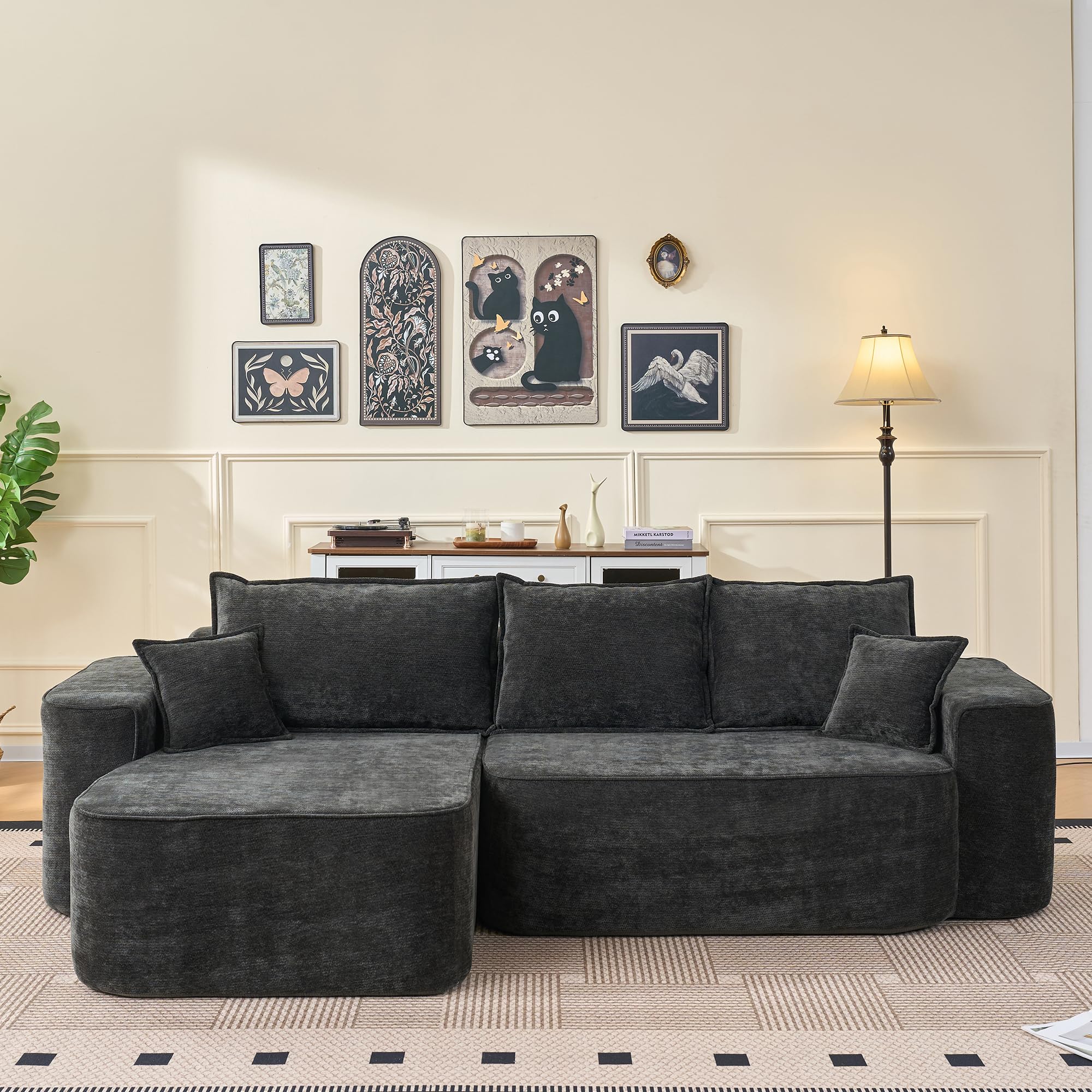 Photo 1 of *** USED/MINOR DAMAGE – DIRTY FROM TRANSPORT***KEIKI 104" L Shaped Sectional Sofa with Chaise, Extra Deep Seats Cloud Couch, No Assembly Modular Corner Couch for Relaxing Living Room, Apartment, Family Lounge, Modern Oversized Comfortable Sofa