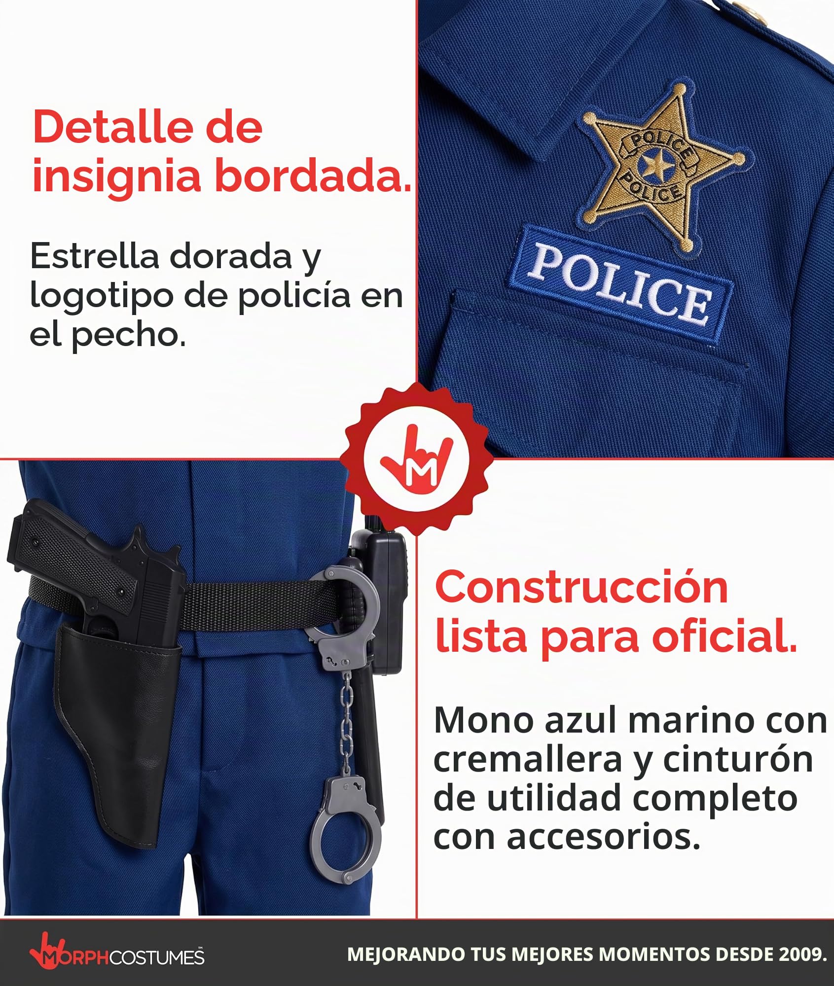 Morph Disfraz Policia Niño, Disfraz Policia Halloween Niño