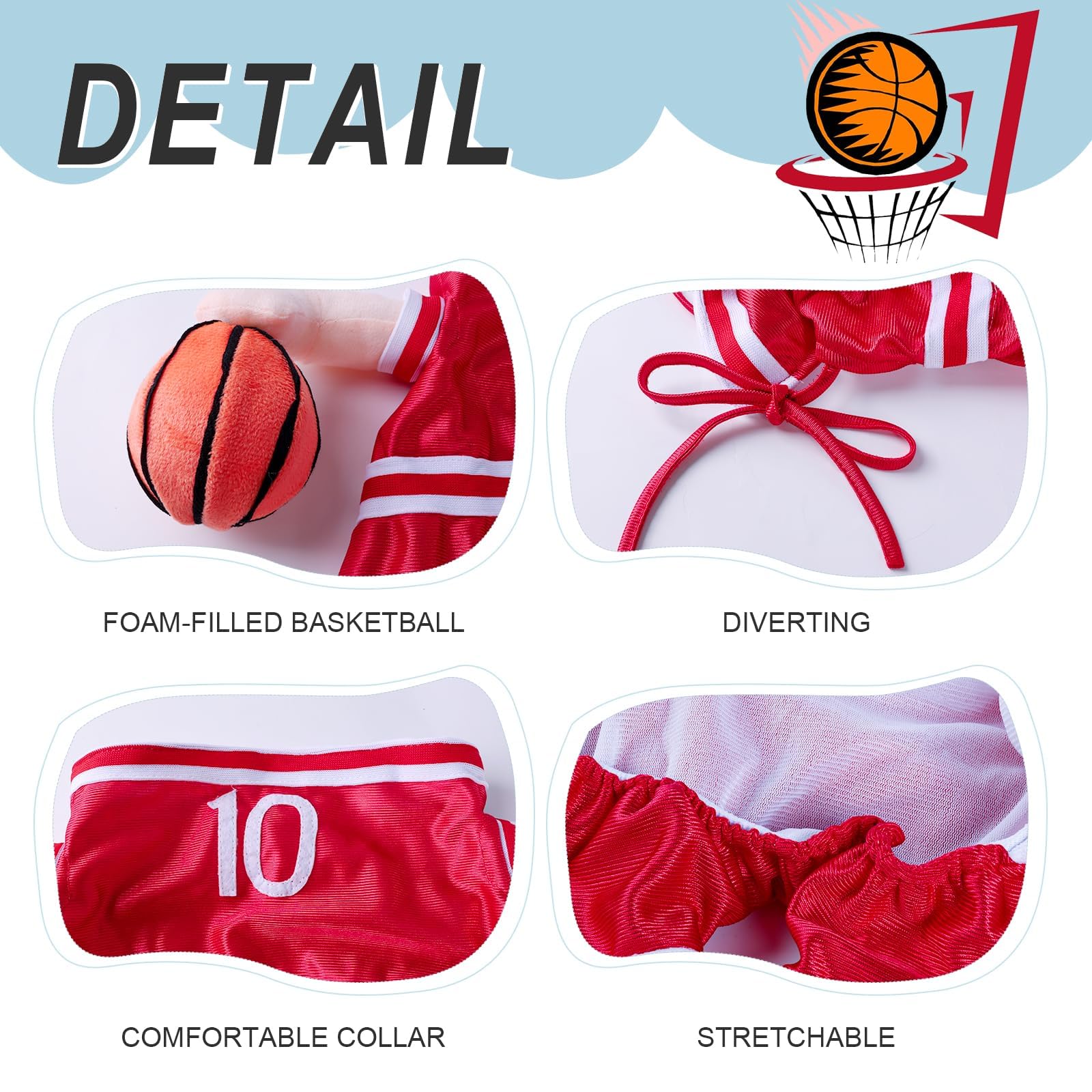 DELIFUR Dog Basketball Player Costume - Image 3