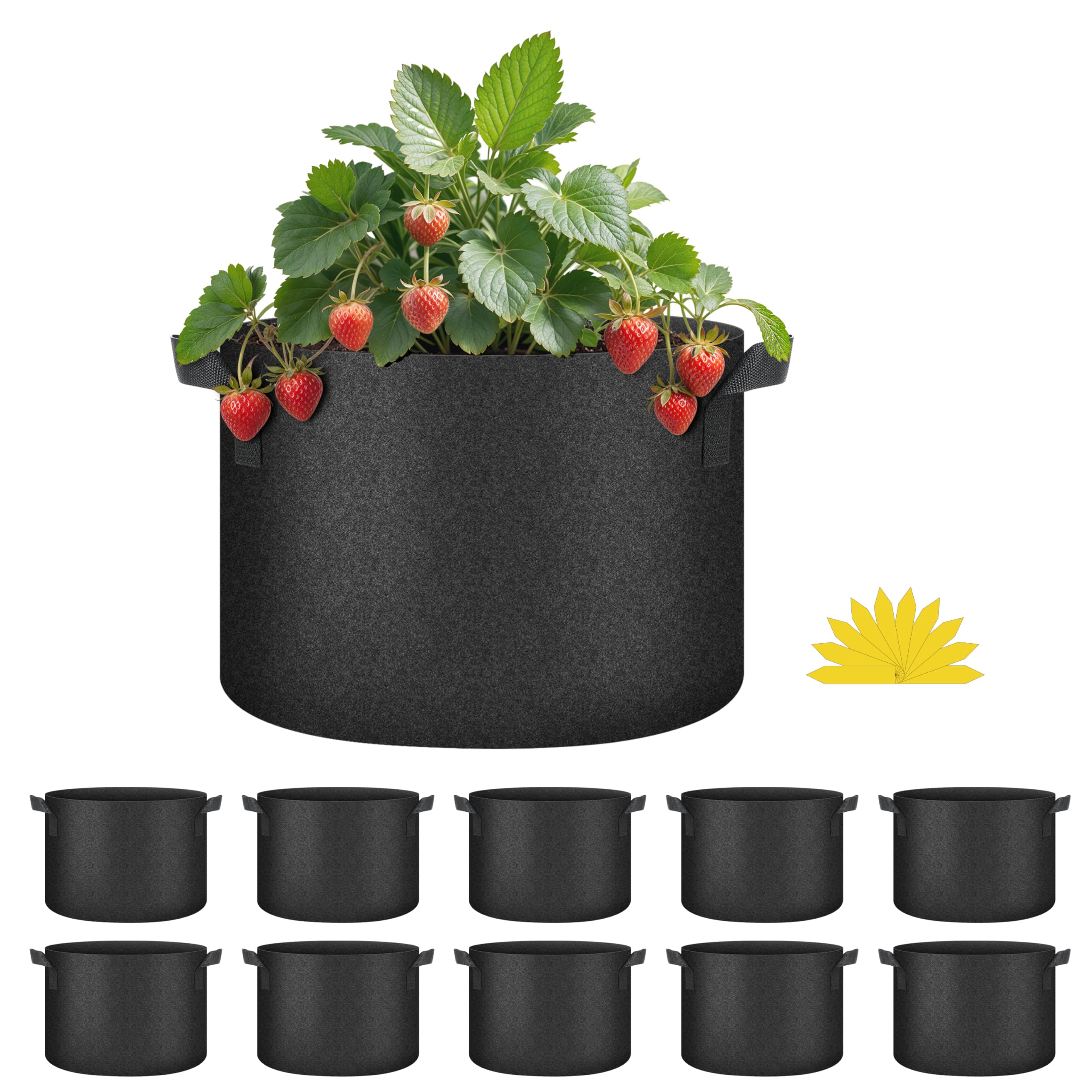 Bolsas de cultivo Heal Smart de aireación con asas para raíces sanas en huerto
