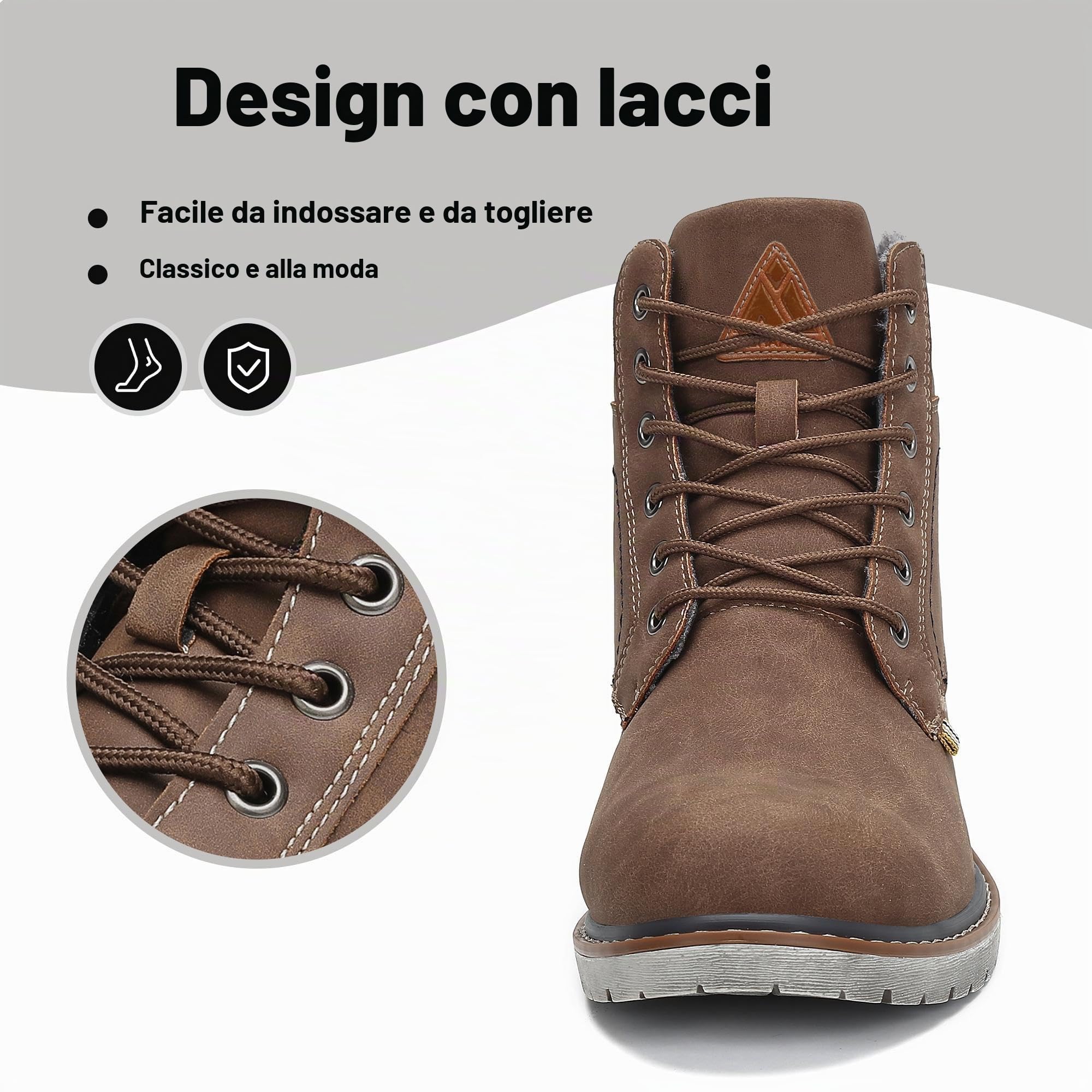 Mishansha Stivali Donna Uomo Invernali Trekking Outdoor Gr.36-48 | Antiscivolo, Resistente all'abrasione, Escursionismo, Stivali da Neve, Casual