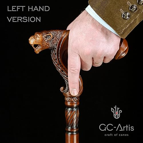 Miniatura 42 de Luxury Handmade Wooden Walking Cane – Premium Carved Solid Wood, Ergonomic Comfort Grip, Designer Canes for Men & Women, Elegant Fashionable Walking