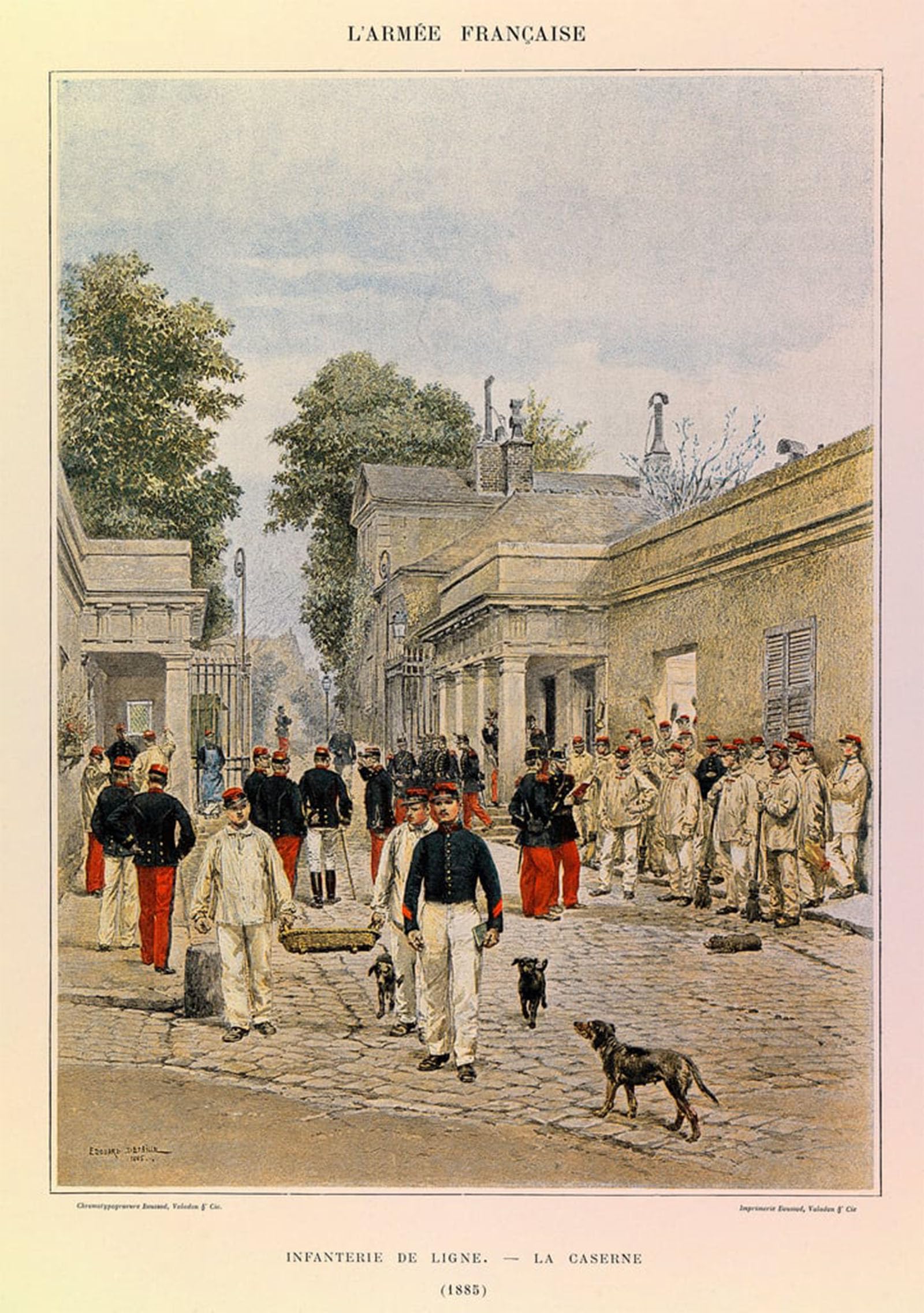 Posteriik No Frame Vintage Classic Picture Landscape Artwork Types And Uniforms Of The French Armee Of Captain Jules Richard By Jean Baptiste Edouard Detaille For Office Home Decor 60X90cm