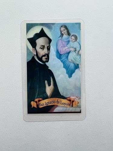 Miniatura 2 de "San Ignacio de Loyola" Tarjeta Laminada con Oración y Rosario de Cristal de La Virgen de Guadalupe
