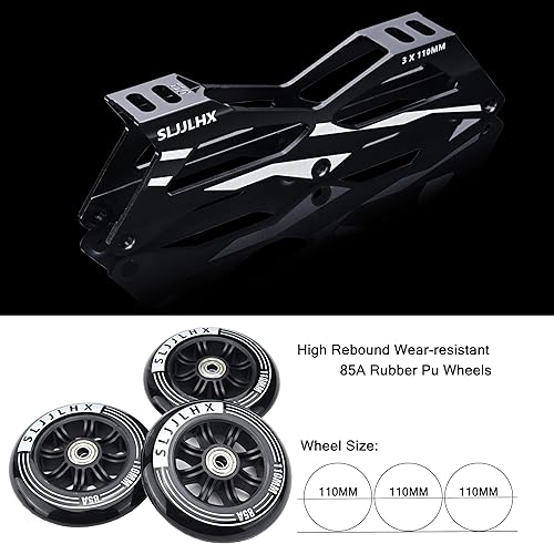 Miniatura 5 de Patines en línea de 3 ruedas para hombres y mujeres, patines de velocidad en línea de alto rendimiento para adultos con ruedas de 4.331 in, patines