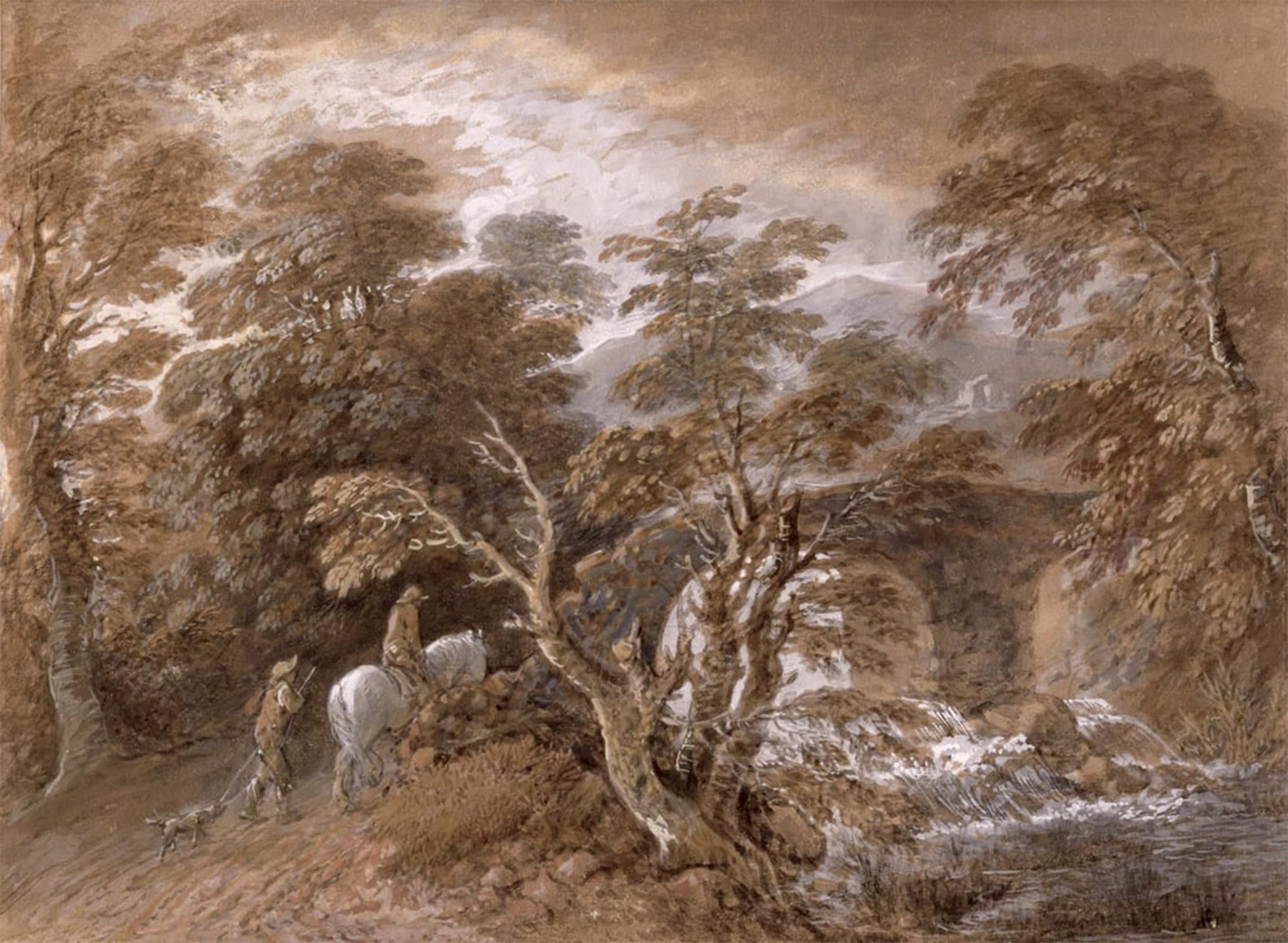 ARTXLXXBN Famous Painting Art Wall Decor Abstract Art Picture a Woodland Pool with Rocks and Plants by Gainsborough Animal Pictures for Home Decor 60x90cm