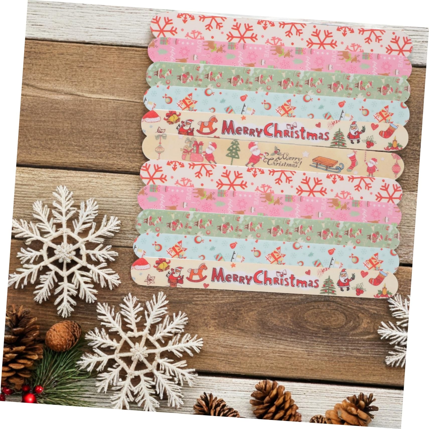 24 Stück Nagelfeilen Mit Weihnachtsmotiven Eva Nagelfeilen Handliche Maniküre Feilen Für Naturnägel Kunstnägel Und Nagelverlängerungen Nagelpflege Für Damen Und Mädchen Festliches Design