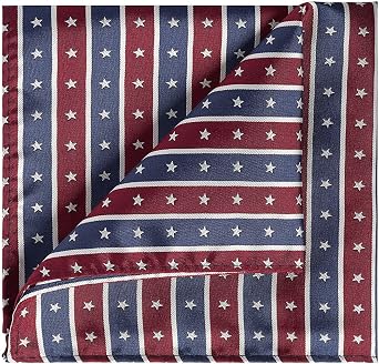 KissTies Mens Pocket Square Silk Hanky The USA Pattern Handkerchief