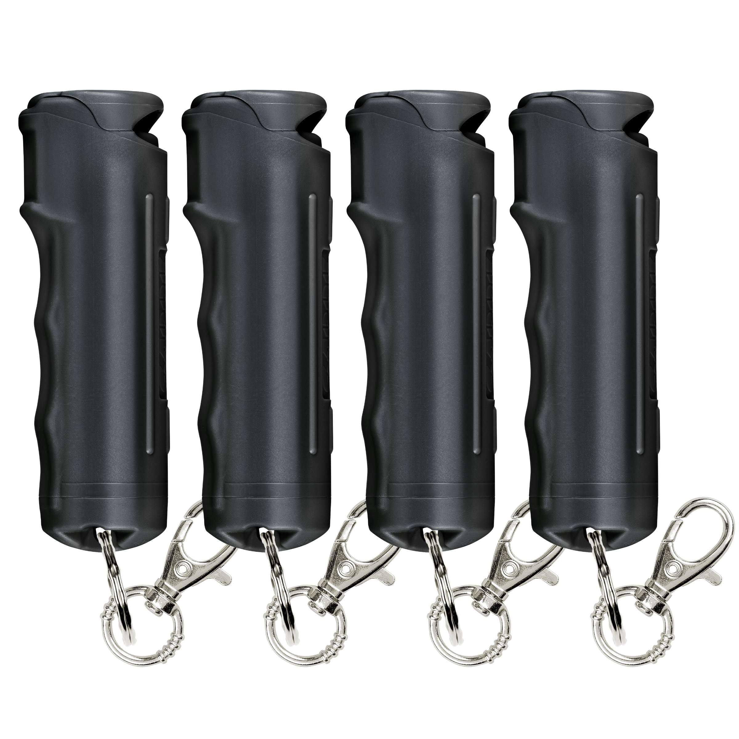 SABRE Pepper Spray with Fast Flip-Top Safety &amp; Snap‑Clip Keychain for Self Defense - Maximum Police Strength OC with UV Marking Dye, 10‑Sec. Spray, 14-ft Range, Finger Grip, Made in USA, 0.54 fl oz