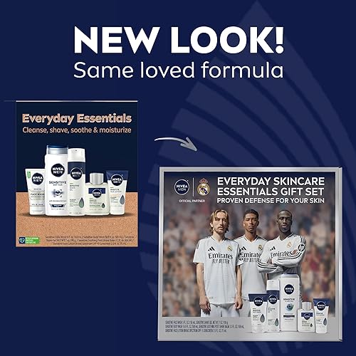 Miniatura 2 de NIVEA MEN Set de cuidado de la piel sensible para hombres, lavado facial, 5 onzas líquidas + gel de afeitado, 16.9 onzas líquidas + gel de afeitado,