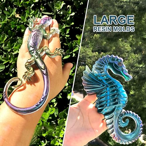 Miniatura 3 de Moldes de resina de gato pirata, 3 moldes epoxi de silicona de gato diablo, adornos de animales 3D para manualidades de resina de bricolaje,