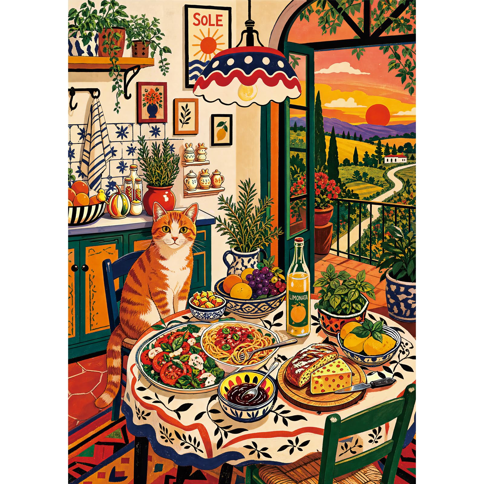 HUADADA 1000 Piece Jigsaw Puzzles for Adults-Lazy Midday