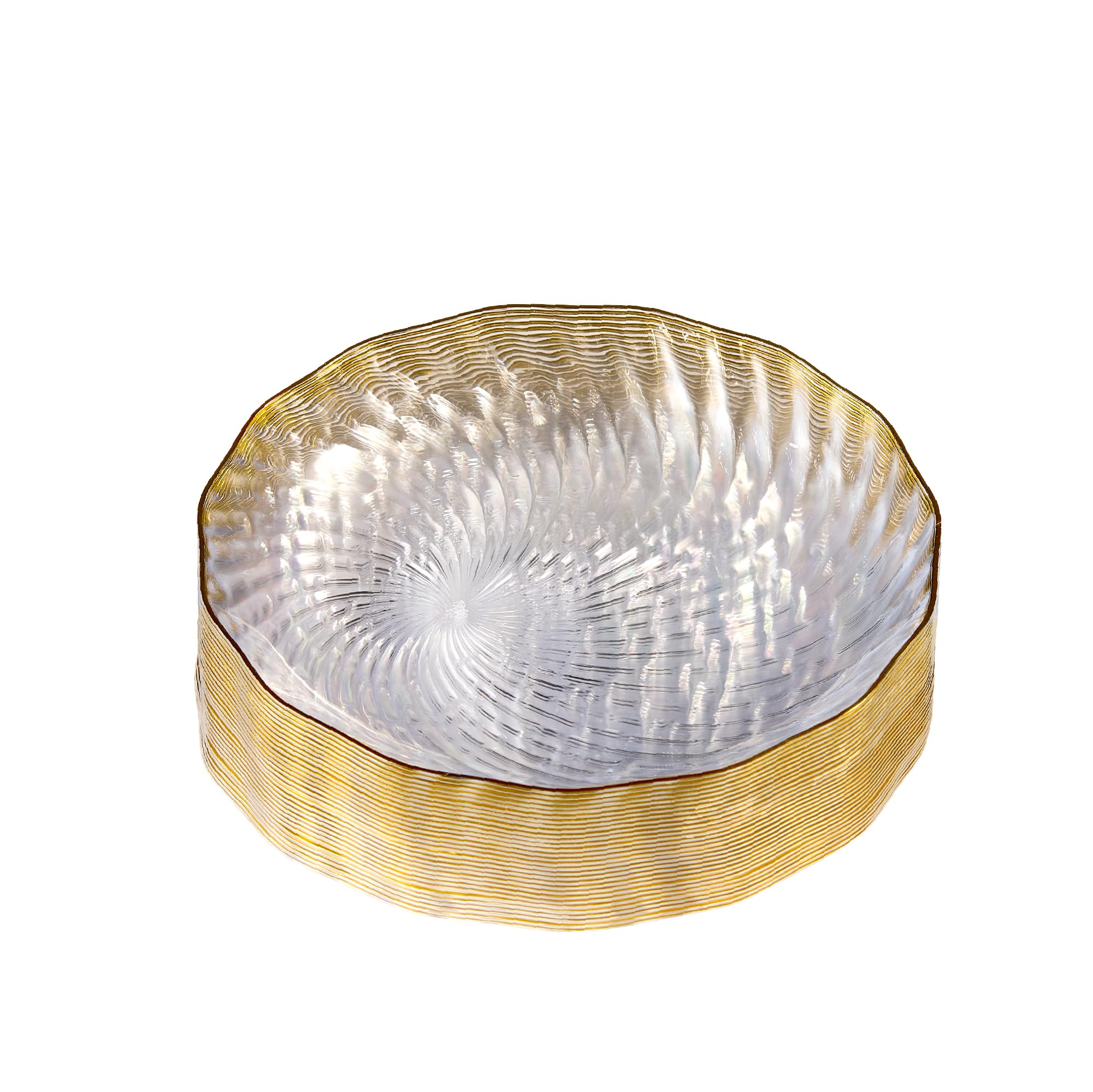 Elegant Disposable Plates & Bowls - Gold Rim Design -17
