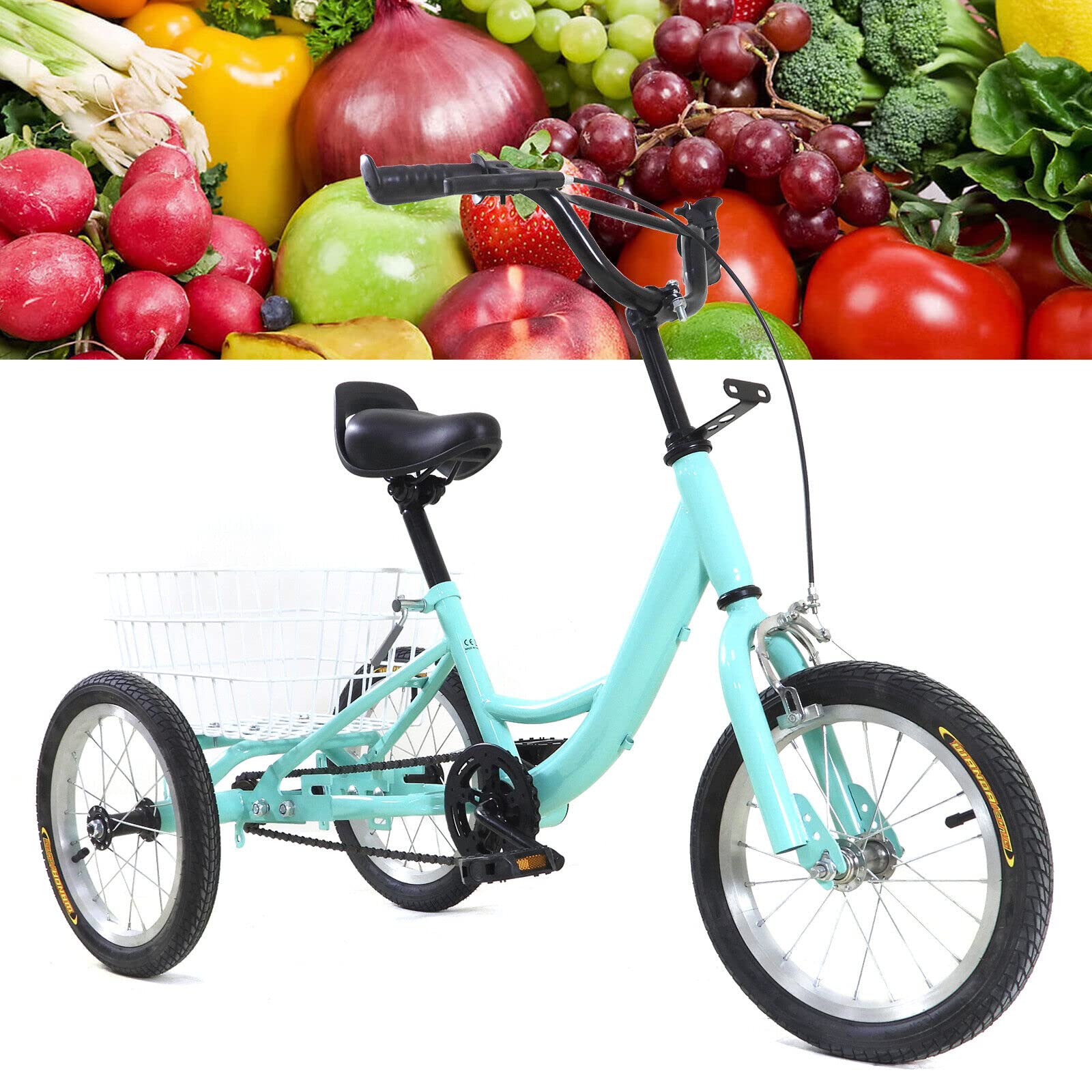Bazargame 24 Pollice Triciclo Adulto 6 Velocità Pieghevole Bicicletta