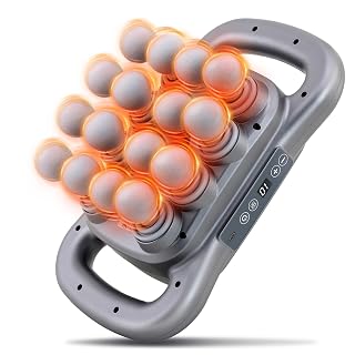16 Head Massage Gun Set, Deep Tissue Percussion Massager, Electric Massage Tools with 9 Styles & Levels, Dark Grey - Amazon product rated Grade B