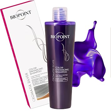 BIOPOINT Cromatix Reviving Silver Shampoo, Purple Shampoo for Blonde Hair, Blue No Yellow Toner for Bleached and Grey Hair - Shampoo Antigiallo per Capelli Biondi