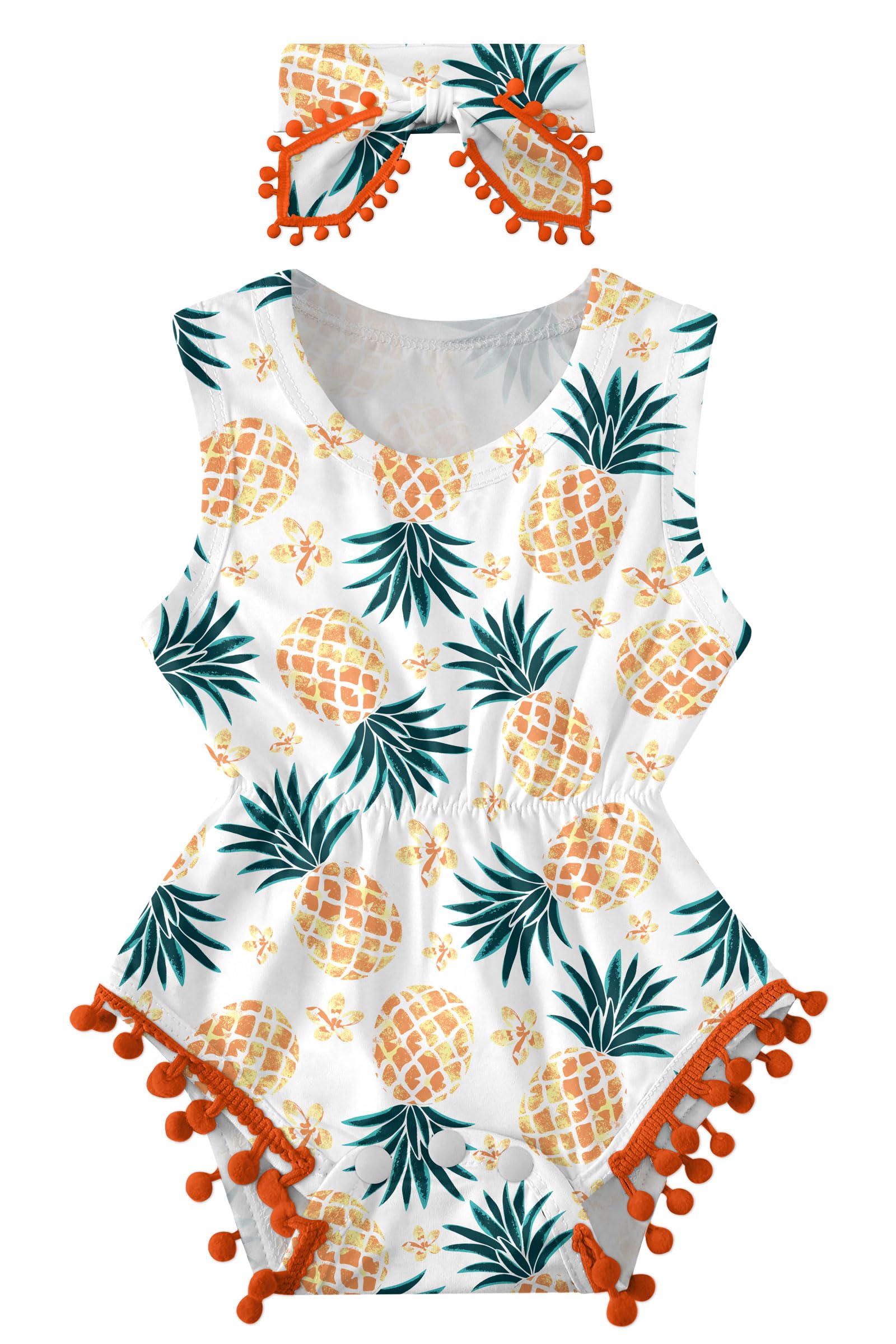 Ahegao baby-girls Baby Floral Romper Toddlers Outfits Infant Playsuits Headband Jumpsuit Modern (pack of 1)