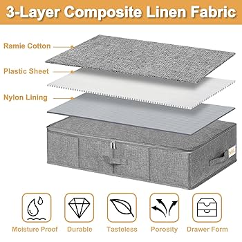 Scatole Pieghevoli Sotto Letto Con Cerniera - 2 Contenitori Per Vestiti, Coperte E Scarpe