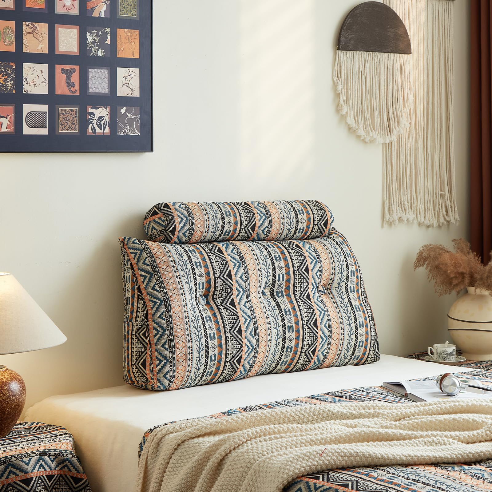View 1 of ***STOCK PHOTO FOR REFERENCE ONLY***ZERALIVEN Boho Wedge Pillow for Twin XL - Amber Elegance