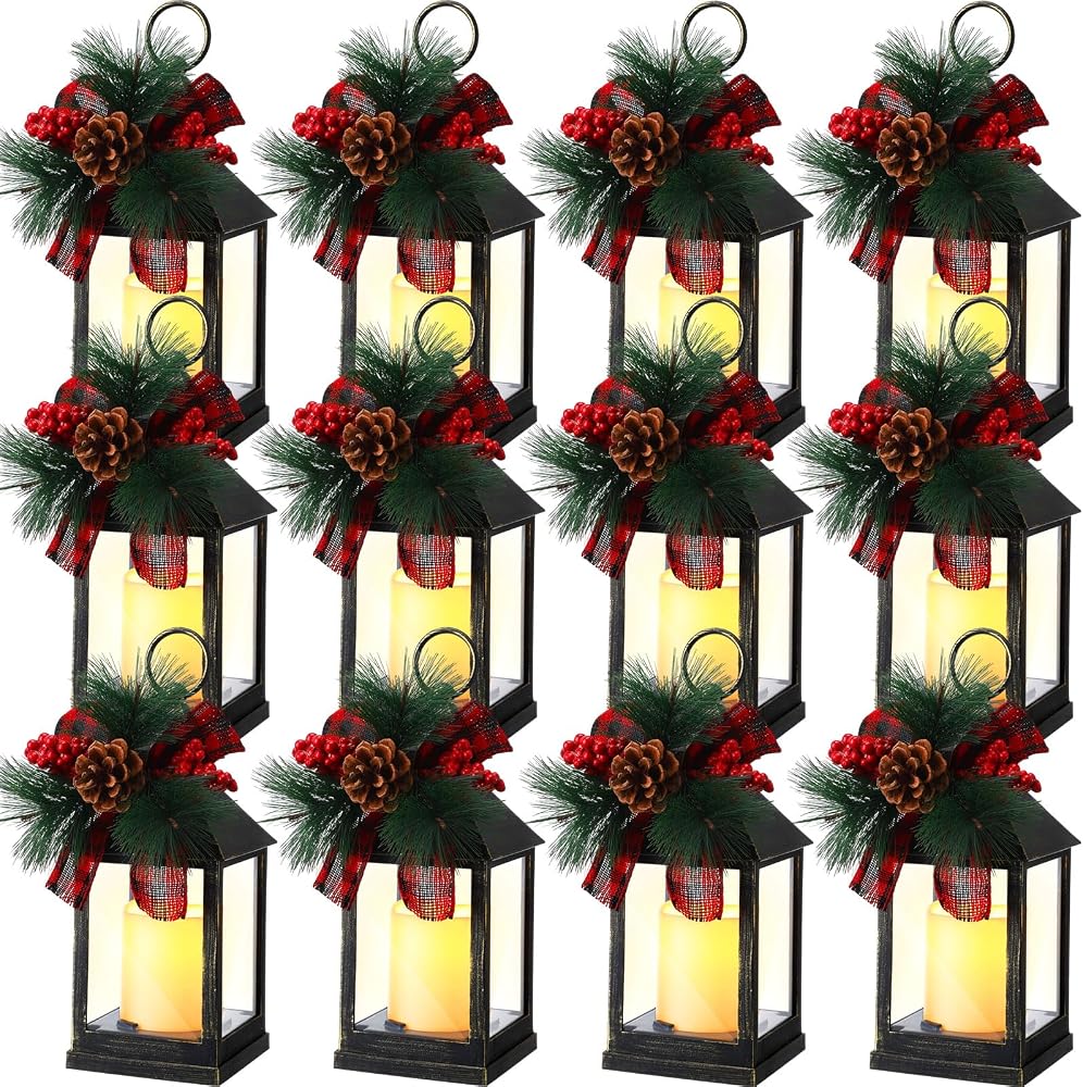 Tioncy 12 Pack Christmas Lanterns Decorative LED Battery Operated, Classic — 사진 1