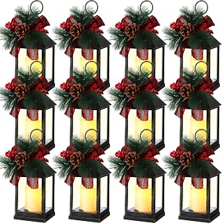 Tioncy 12 Pack Christmas Lanterns Decorative LED Battery Operated, Classic