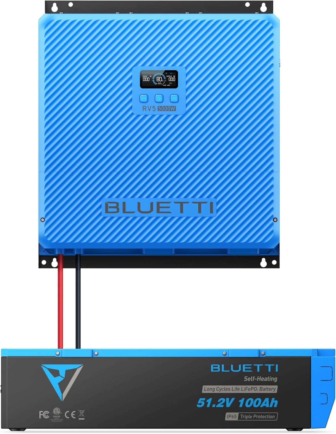 BLUETTI RVSolar System, All-in-One 5000W 5120Wh RV Energy Package: RV5 Energy Hub + 51.2V 100Ah LiFePO₄ Battery with 6000+ Cycles for Camper Van, Fifth-Wheel Trailer, Motorhome, Boat, Off-Grid (Fundamental Package)