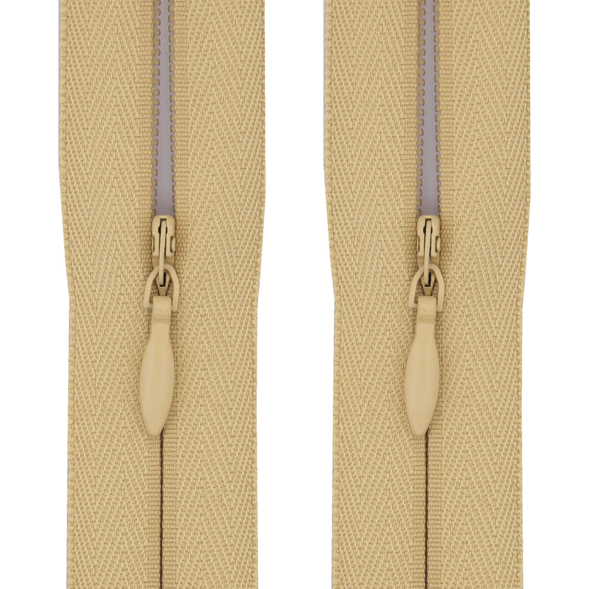 #3 Invisible Zips, 2 Pack, 9 Inch, Straw Beige