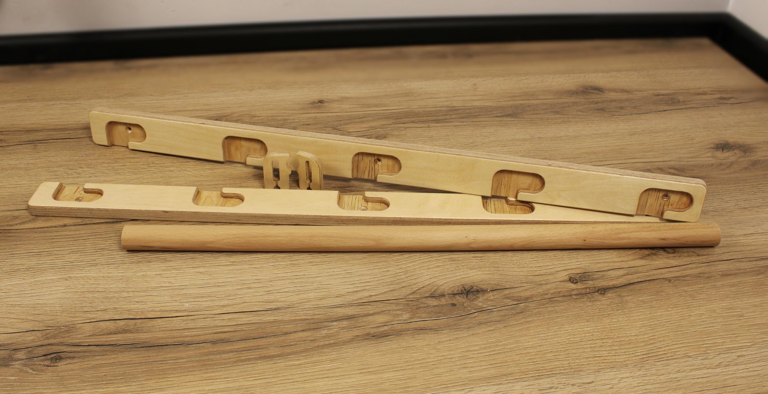 barra de dominadas de madera resistente, fácil de montar y ajustar, con bloqueo, 5 niveles de altura, hasta 100 cm del marco de la puerta, ancho de la puerta.