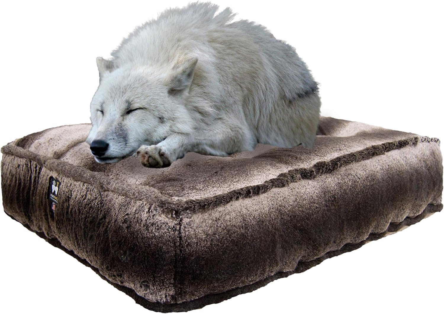 Bessie and Barnie Frosted Glacier Extra Plush Faux Fur Luxury Sicilian Rectangle Pet/Dog Bed (Multiple Sizes)