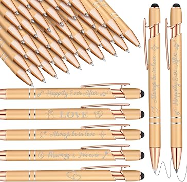 Kisston 36 Pcs Wedding Pen Bulk Bridal Shower Bachelorette Favor, Champagne