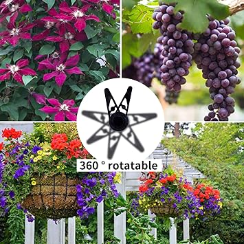 30 Pieces 360° Adjustable Plant Clip, Low Stress Stem Support Training Bender for Garden Branches, Vine and Flower Growth, Versatile Plant Clamps for Optimal Shape Control (Black)