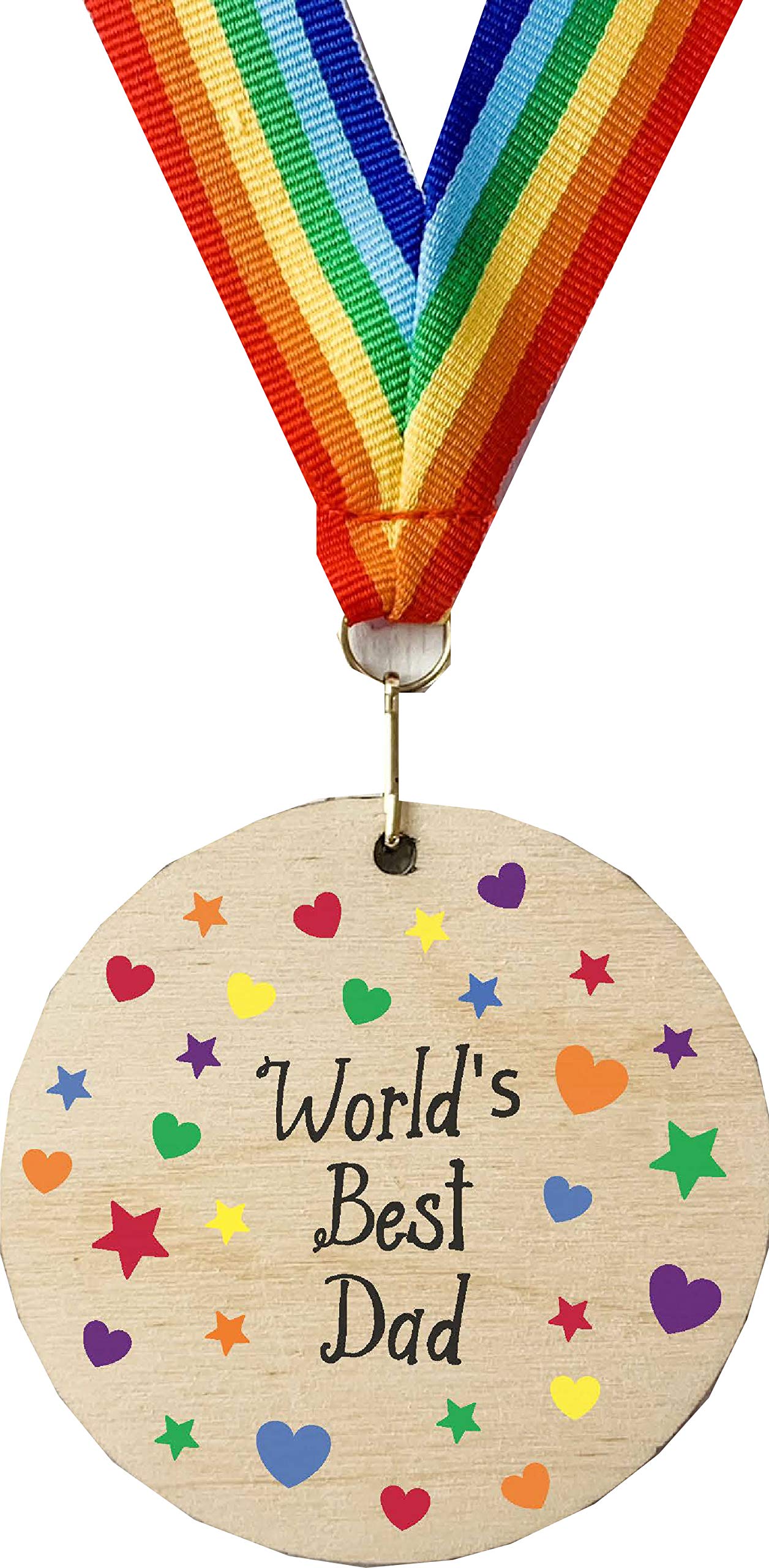 Wooden medal World's best Dad - Father's Day gift DD2289