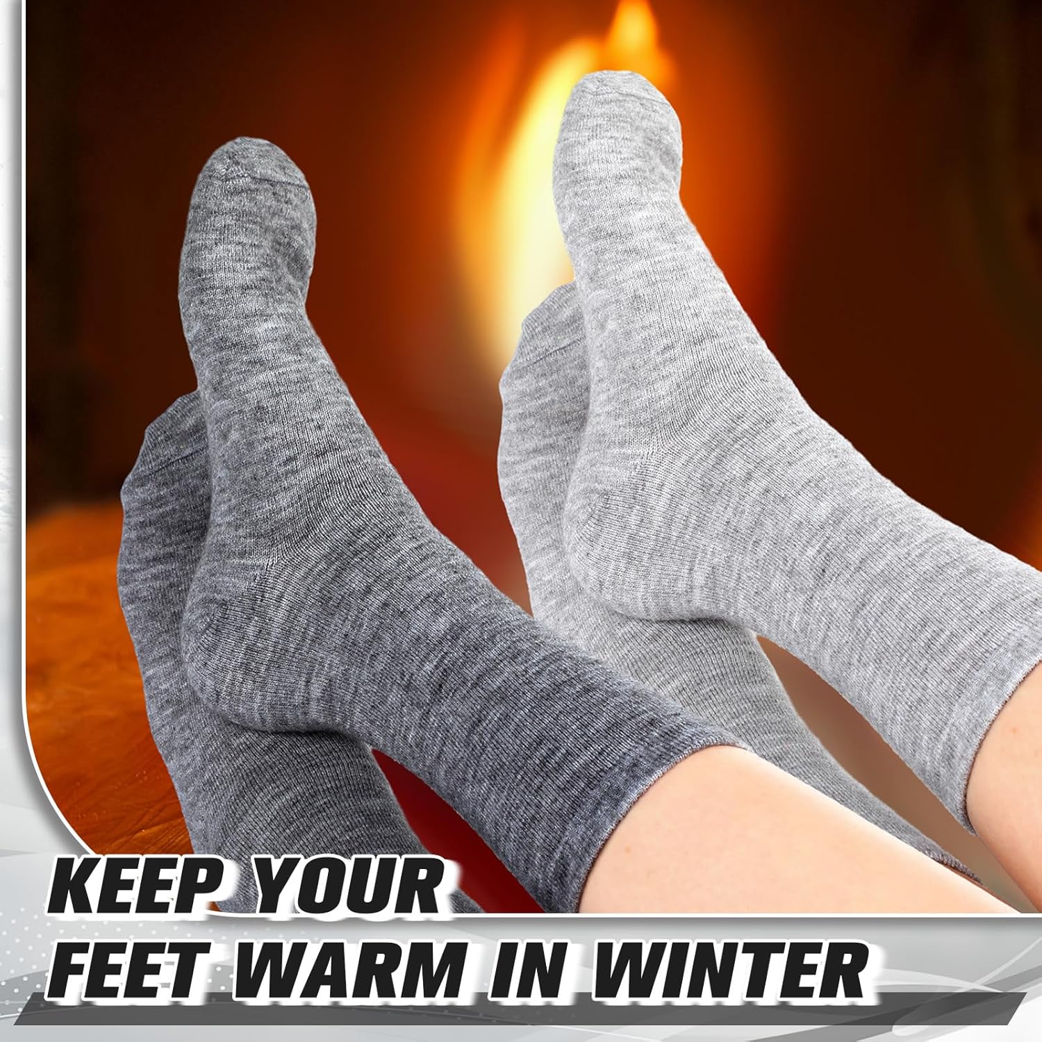 2 Pairs Alpaca Wool Crew Socks for Men Women Alpaca Wool Blend Thermal Winter Hunting Socks Moisture Wicking Hiking - Image 6