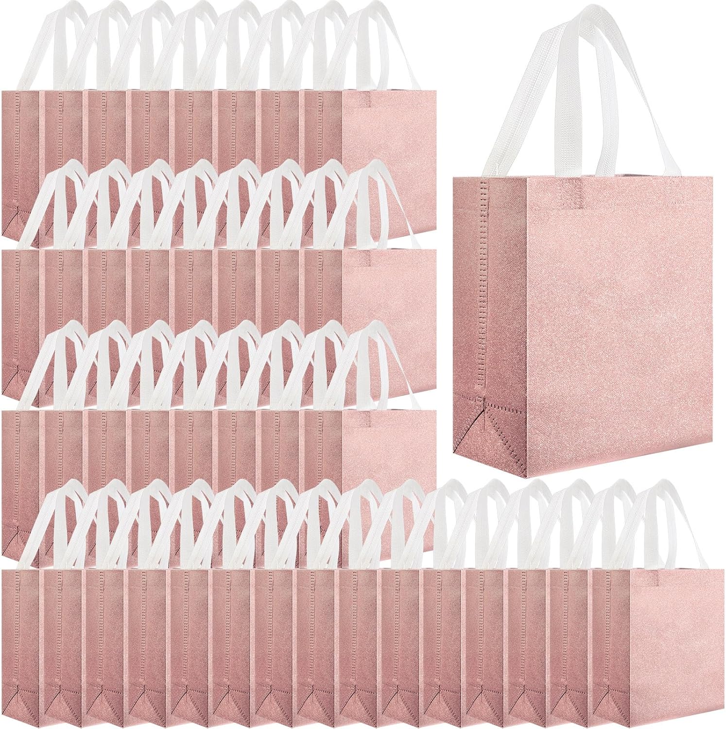 Eccliy 80 Pieces Gift Bags Set Glossy Reusable Tote Bags