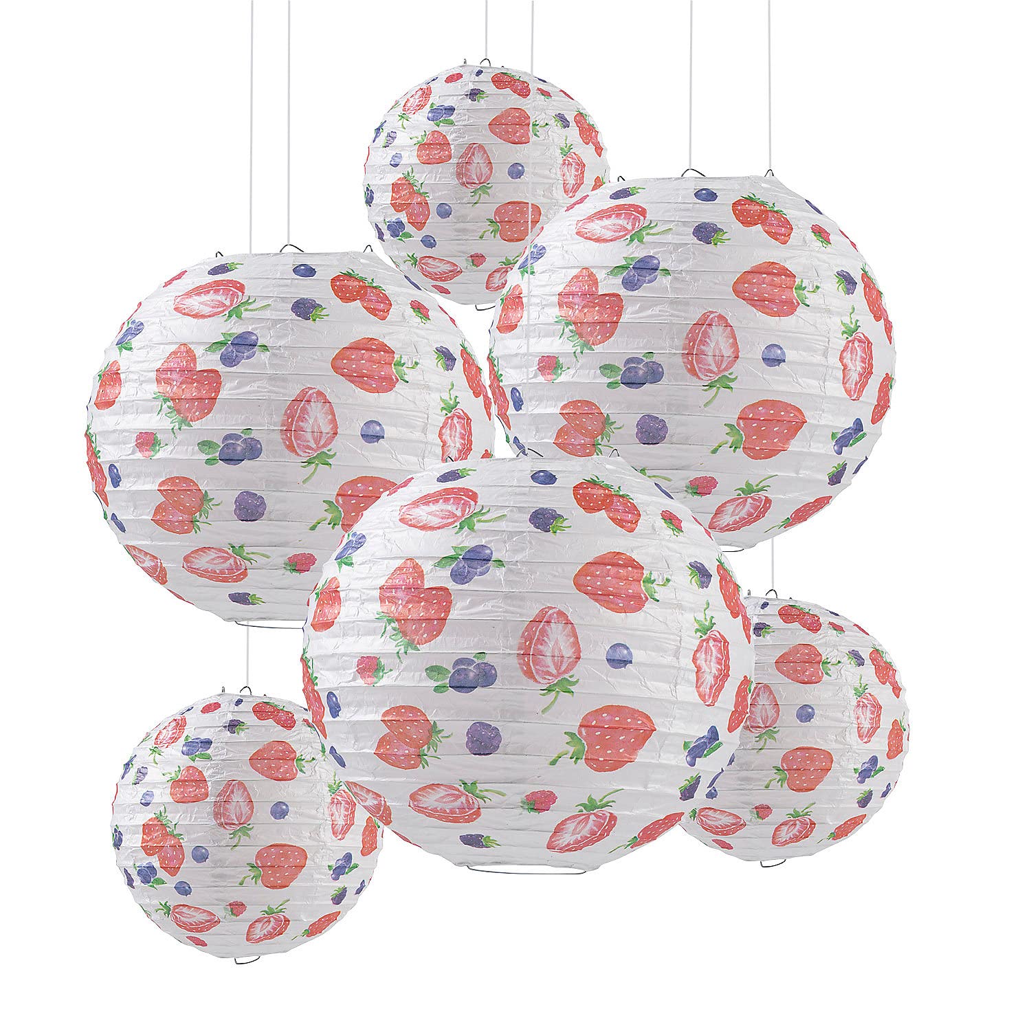 Berry Hanging Paper Lanterns – 6 Pieces