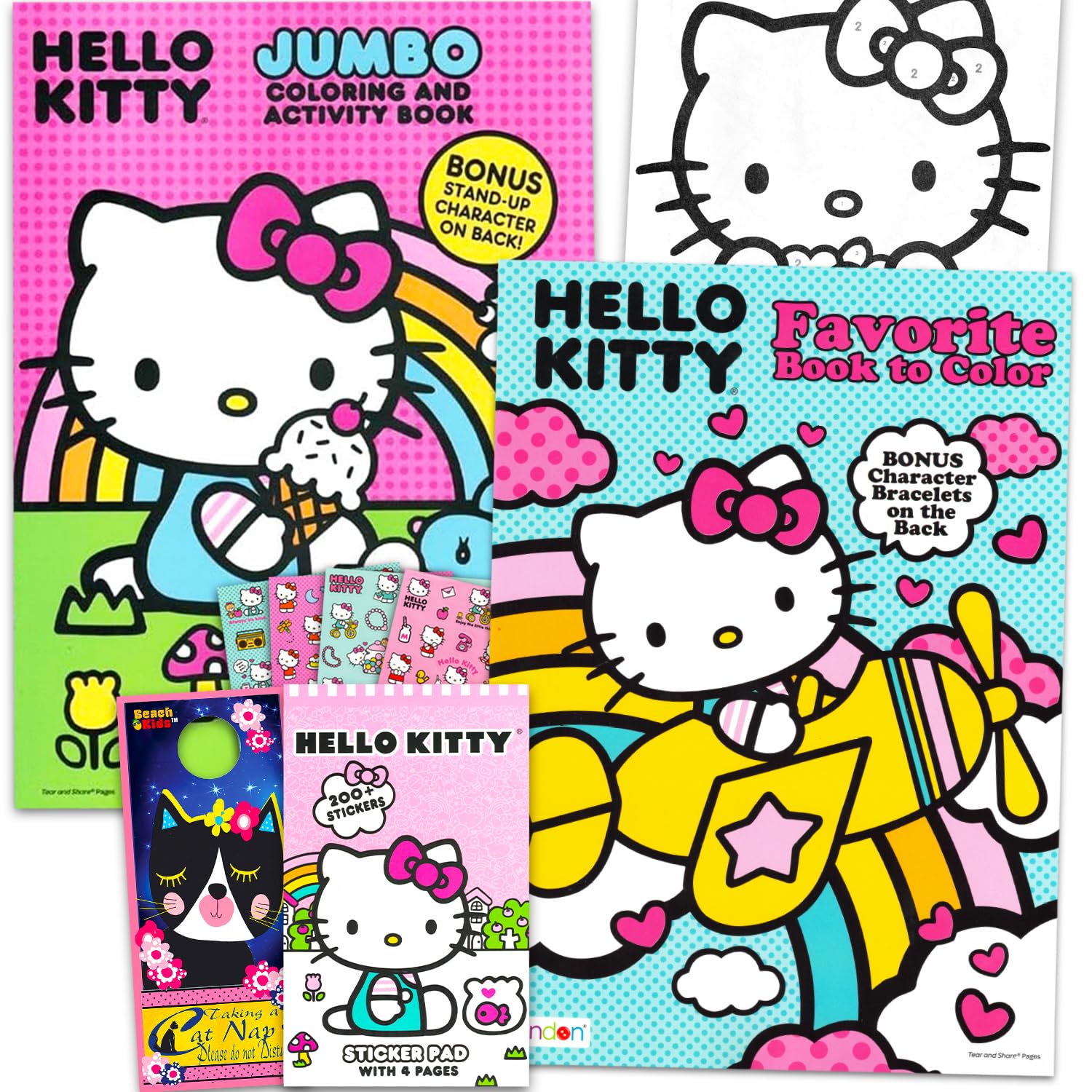 Hello Kitty Coloring Book for Kids Ages 4-8 - Bundle with Sanrio Coloring Pages, Activities, Games Plus Stickers, More | Hello Kitty Activity Book Set