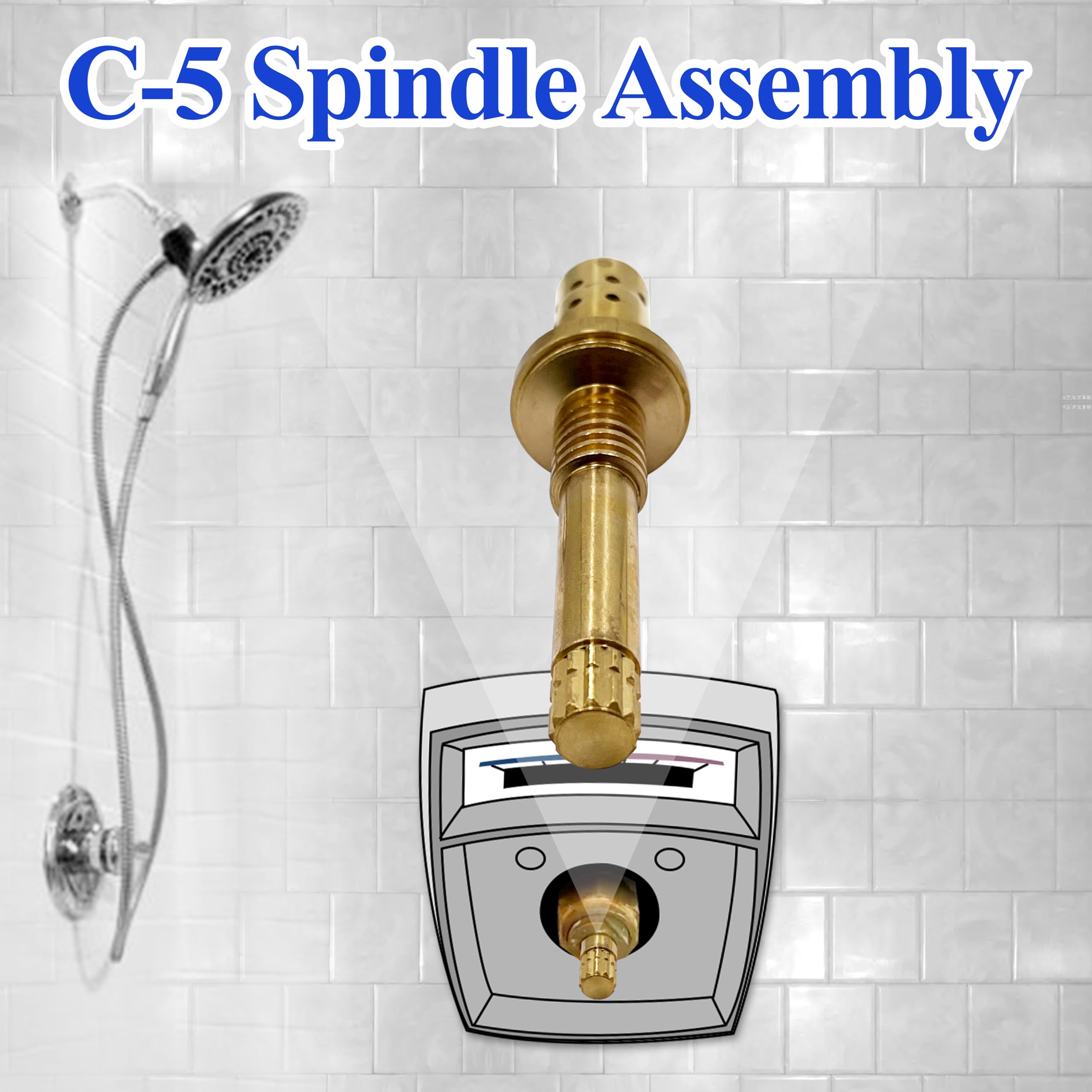 Montaje de husillo C-5 reemplaza Symmons, reemplazo para baño/ducha que equilibra la presión de agua caliente y fría (de 1955 a hoy)