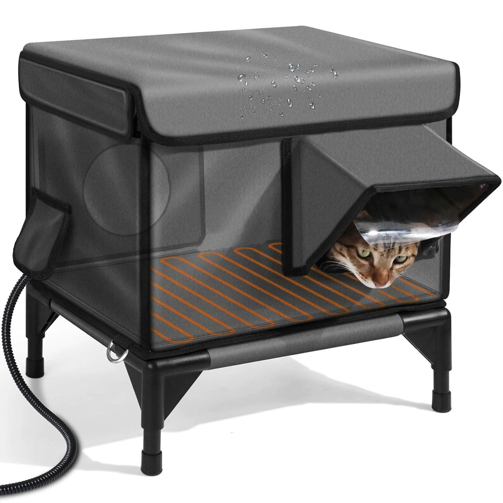 Maison chauffée pour chats isolée contre le froid et l'humidité